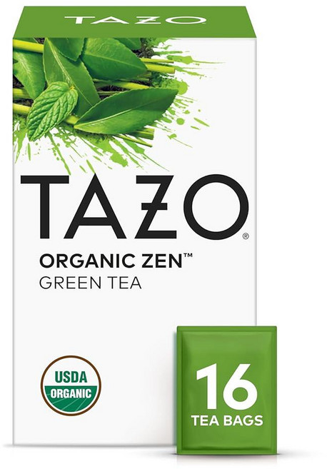 TAZO 젠 녹차 상쾌한 레몬그라스 및 스피어민트가 함유된 카페인 차 총 16개, TAZO 젠 녹차, 상쾌한 레몬그라스 및 스피어민트가