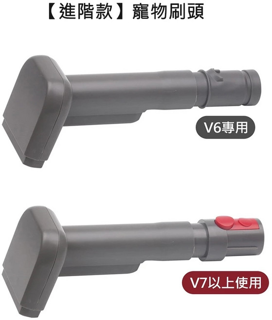 副廠產品 適用Dyson V7 V8 V10 V11 SV18 SV52 V12 V15 寵物吸頭配件 副廠吸頭, SV18 SV52 Slim輕量版 【進階款】寵物刷頭, 1個