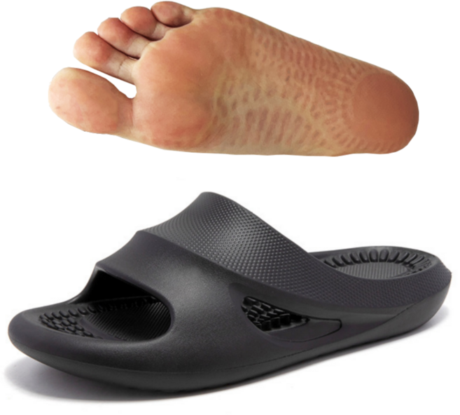 BodycoWe 발 지압 슬리퍼 아치 쿠션, 1개, 검정