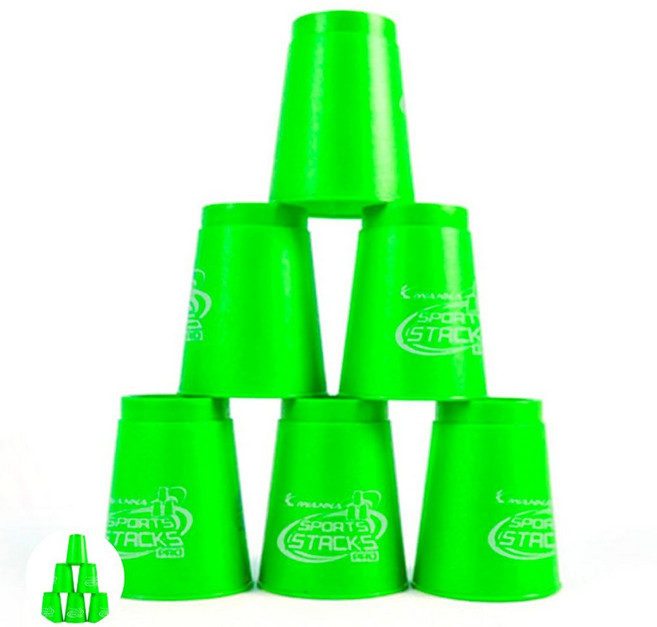 보드게임종류 카페 컬링 뽑기판 스피드컵쌓기 스포츠스택스 프로 그린 컵쌓기놀이 스택스, 본상품