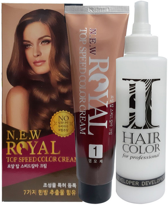 로얄 탑 스피드 칼라크림 150g/ 크림타입의 초간편 5분새치염색, 자연갈색, 1개