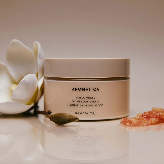 아로마티카 멜로우니스 오일 인 바디크림 매그놀리아 샌달우드, 200g, 1개 - 쿠팡