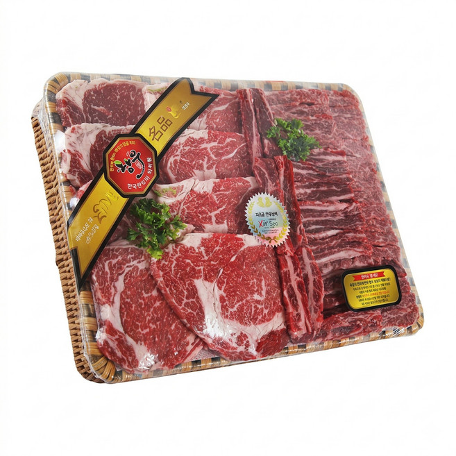 한우구이 3종2호 (1.4kg) 꽃등심/갈비살/살치살, 1개