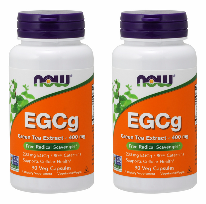 NOW Foods EGCg綠茶400mg素食膠囊, 90顆, 2罐