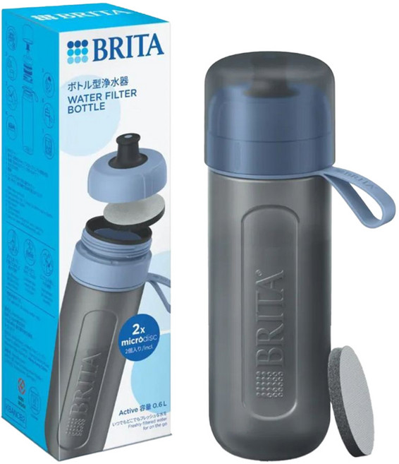 브리타 워터 필터 보틀 2 마이크로 디스크 필터 포함, 블루