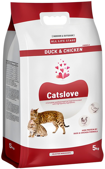 캣츠러브 전연령 오리 닭고기 고양이 건식사료, 닭, 5kg, 1개
