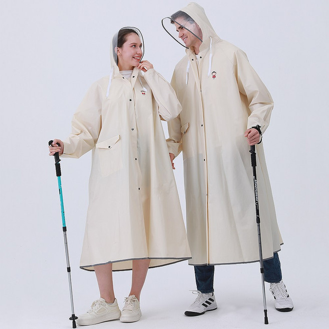 하이라인 빨랑말랑 올레디 지퍼형 롱레인코트 투명창 EVA 우비(파우치포함)