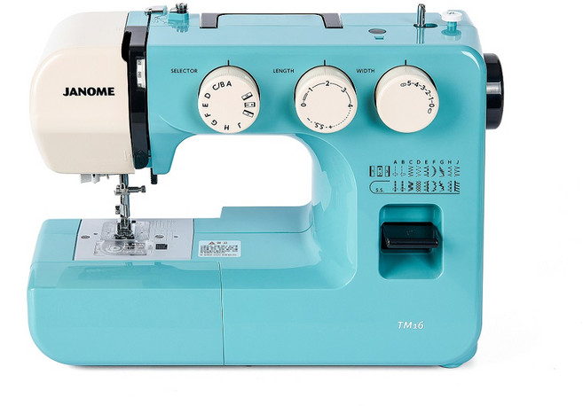 자노메 재봉틀 TM16 자노메 가위 선물 가정용미싱 자동 실끼우기장치 19가지 실용스티치 단추구멍 가능