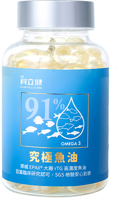 CLINICO CARE 科立健 維生素E Omega-3 魚油 91% ω-3脂肪酸, 60顆, 1瓶