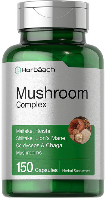 호바흐 버섯 추출 150캡슐 x 1통 동충하초 표고 잎새 영지 노루궁뎅이 차가 버섯, 1개, 150정