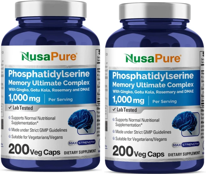 누사퓨어 포스파티딜세린 메모리 얼티메이트 콤플렉스 1000mg, 2개, 200정 - 쿠팡