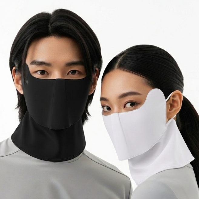 올포츠 자외선차단 골프 안면 마스크, 1개, 블랙