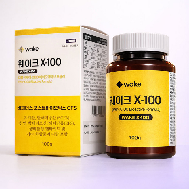 웨이크x-100 와인코리아 100% 비피더스 4세대 포스트 바이오틱스 유산균, 1세트, 100g