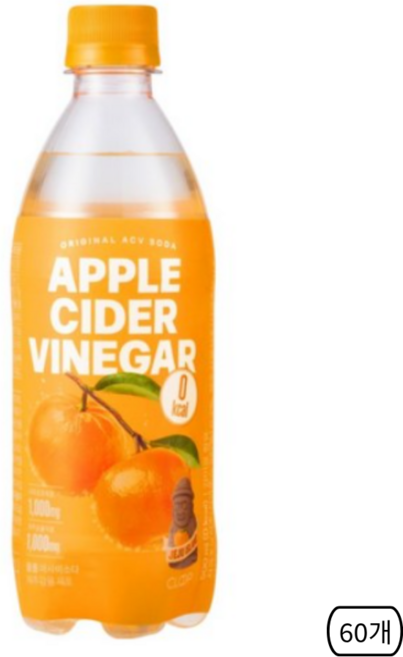 클룹 애사비소다 제주감귤 제로 탄산음료, 500ml, 60개