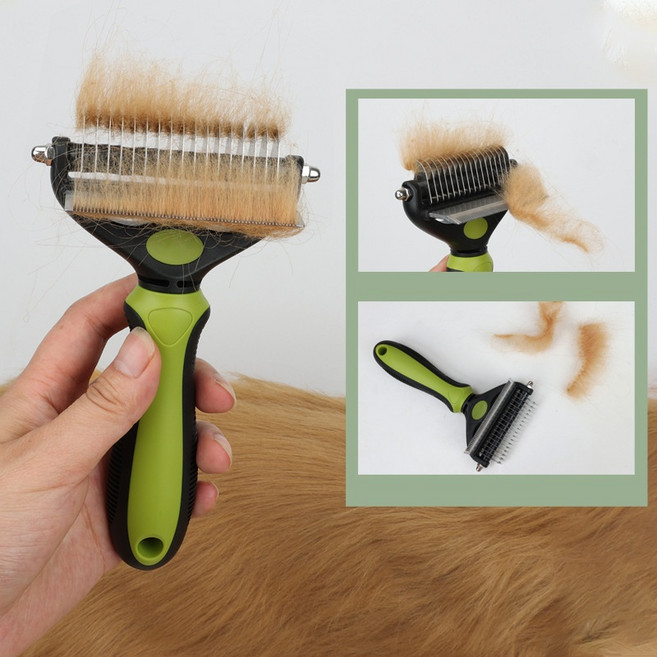 모가펫 반려동물 엉킨털제거 브러쉬 MOP-, 1개, 올리브  그린 M 9cm