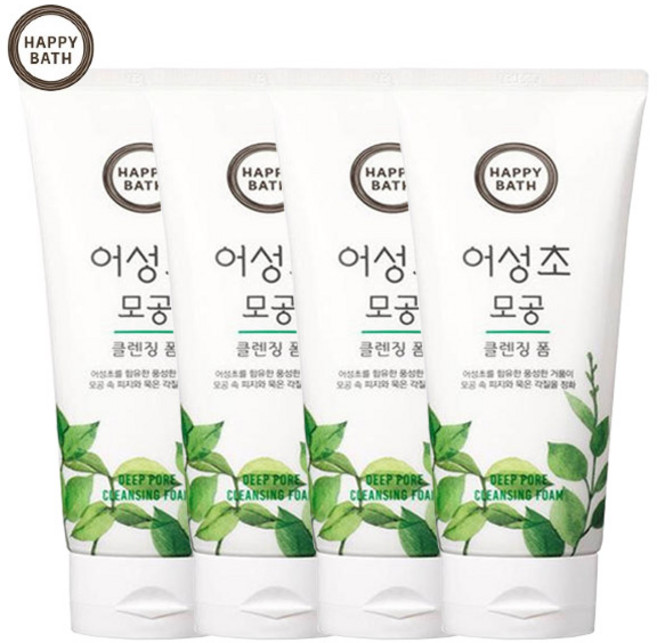 해피바스 어성초 모공 클렌징폼, 200g, 4개