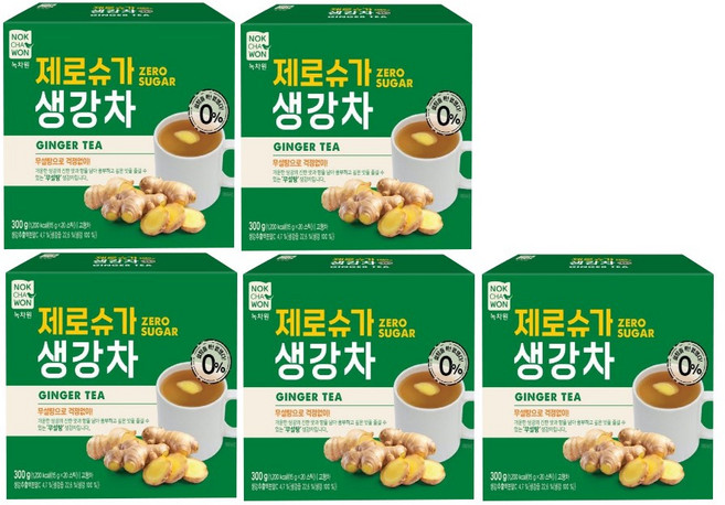 녹차원 제로슈가 생강차, 5개, 20개입, 15g
