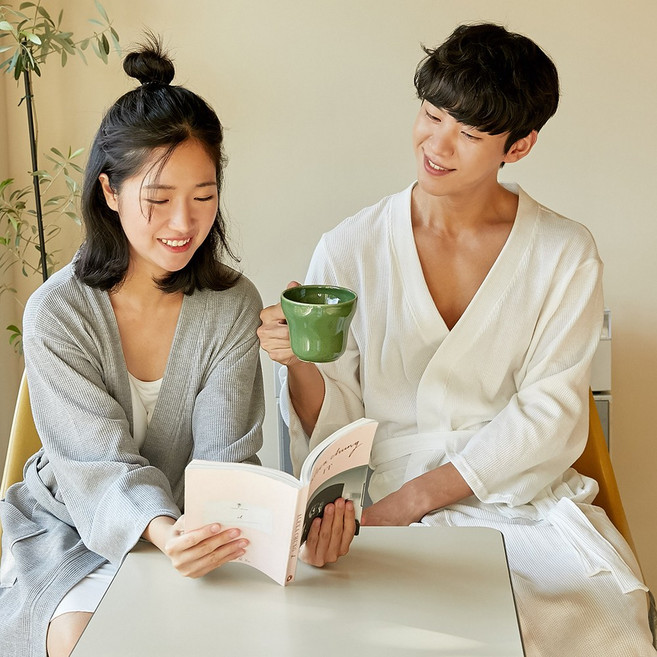 마른파이브 사계절 남성 여성 커플 호텔 로브 샤워 나이트가운