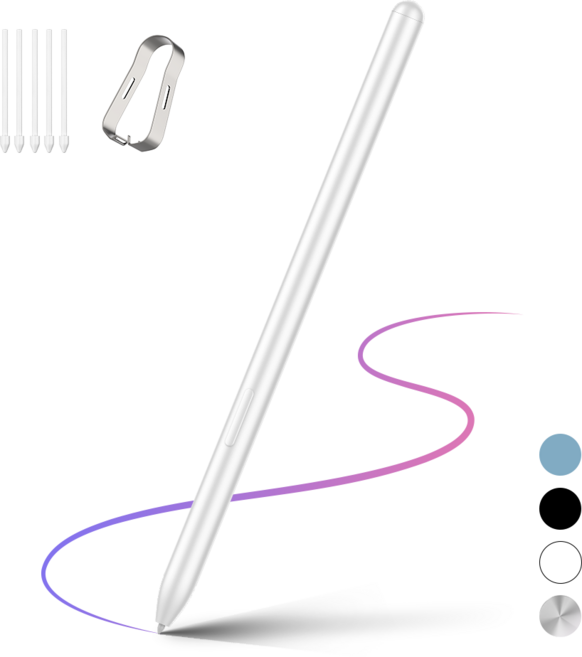 잼제이크 삼성 갤럭시탭 S펜 S6~S11시리즈 호환 와콤 EMR 방식 터치펜 P1, 1개, 화이트
