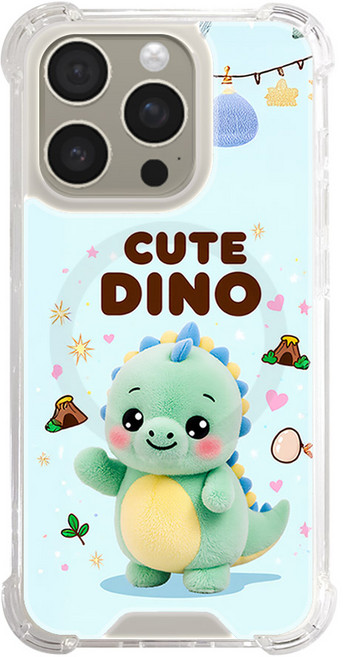 귀요미 동물 맥세이프 모서리쿠션 젤리 하드 갤럭시 아이폰 케이스 공룡