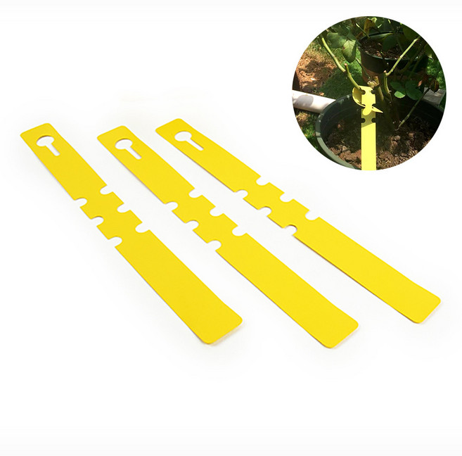 문가네 나무 이름표 컬러리본 걸이형 200개 식물표찰, 노란색