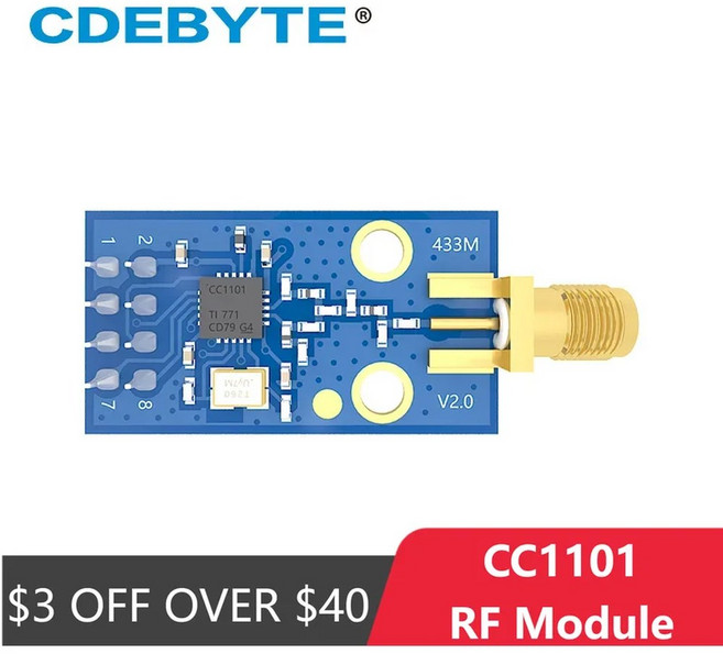 CC1101 RF 모듈 E07 송신기 무선 SMD HZ 수신기 DIP K CD 43 M1101D 트랜시버 SMA 안테나 10DBM 및 SPI, 1개