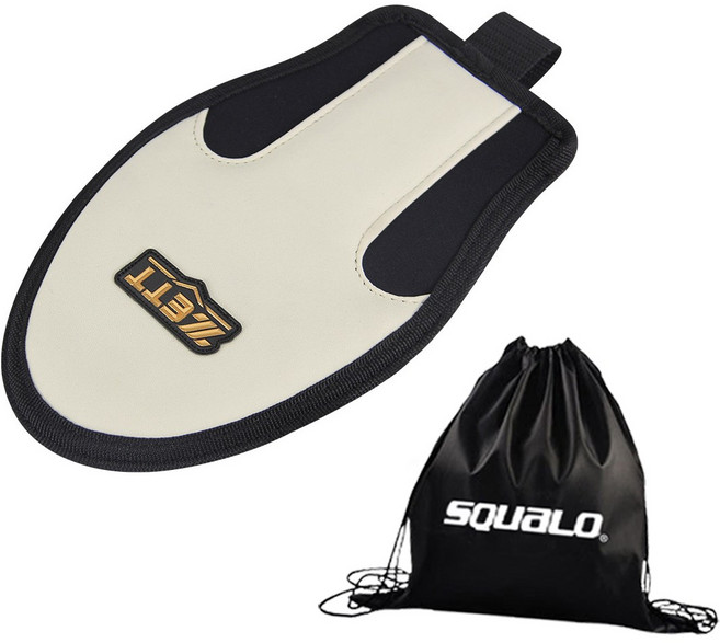 제트 슬라이딩 장갑 숏타입 BLK-46 엄지폐쇠형 스쿠알로 가방 포함 슬라이드 주루 도루 야구 우타 좌타 타자, 1개, 아이보리/블랙