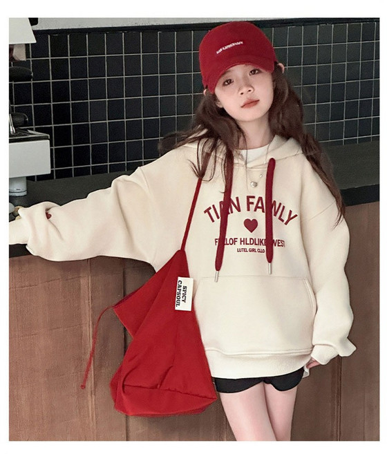 삐삐네옷가게 여아 주니어 캐주얼 레터링 후드 티셔츠