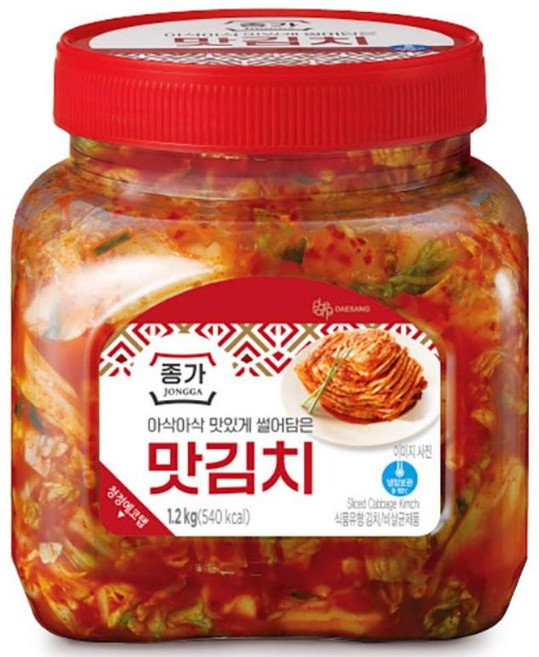 종가 썰어담은 맛김치 (PET) 아삭아삭 맛있게, 1.2kg, 1개