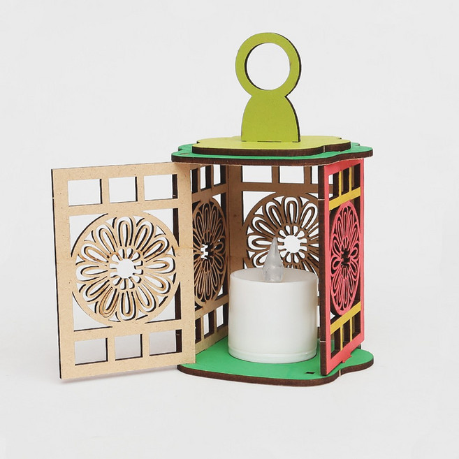 오꿈 전통등만들기 DIY 조선시대 청사초롱 무드등, 1개, 사각