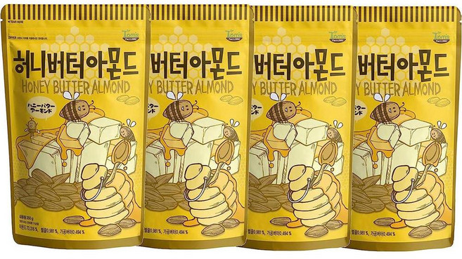 허니버터 아몬드 250g 4봉 세트, 4개