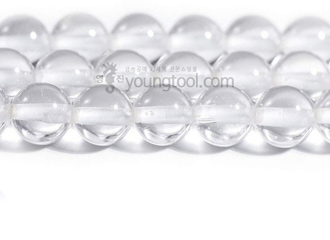 7A 천연석 백수정 라운드 볼 비즈 8 mm 1줄, 1개, 단품