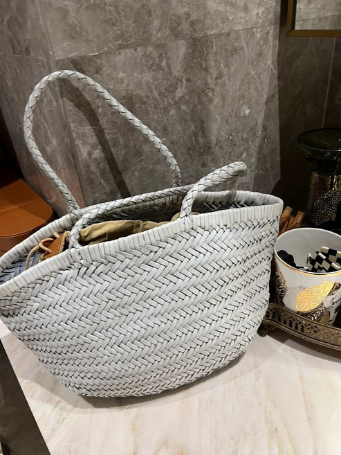 수제 소가죽 쇼퍼 라탄 위빙 토트백 드래곤 여름 데일리 피크닉 바캉스 내부파우치 숄더