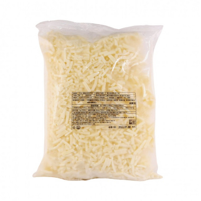 냉동 WAC 슈레드 모짜렐라치즈 2.5kg, 1g, 1개