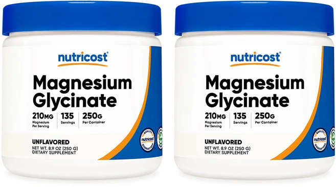 뉴트리코스트 마그네슘 글리시네이트 파우더 250g 무맛 2병, 2개 - 쿠팡