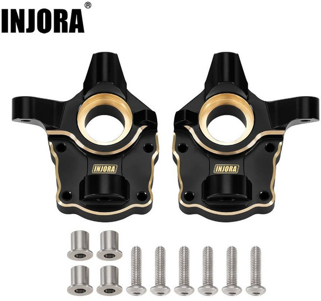 INJORA 블랙 코팅 황동 스티어링 너클 1/10 RC 크롤러 FMS FCX10 업그레이드용