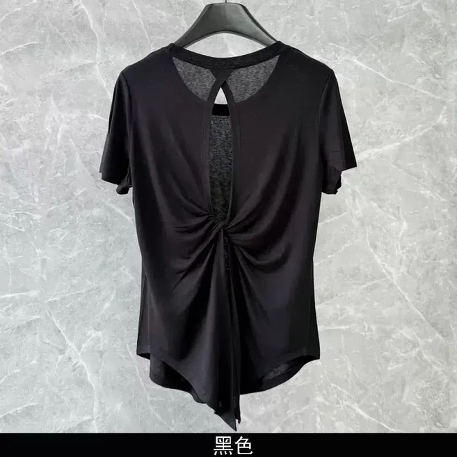 瑜伽服 短袖T恤 美背設計