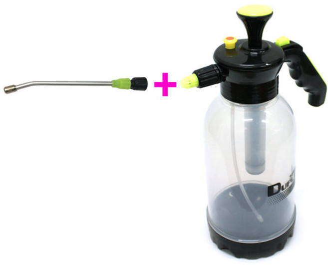 듀플렉스 압축분무기 1.5리터 / 2리터 대용량 고압 자동 반투명 방역 소독 원예 화분 안개분사 미세분사 롱노즐 노즐추가, 투명 압축분무기 (5081BLS), 1.5L, 1개