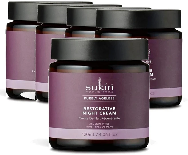 호주 수킨 Sukin Night Cream 퓨어리 에이지리스 레스토러티브 나이트크림, 5개, 120ml - 쿠팡