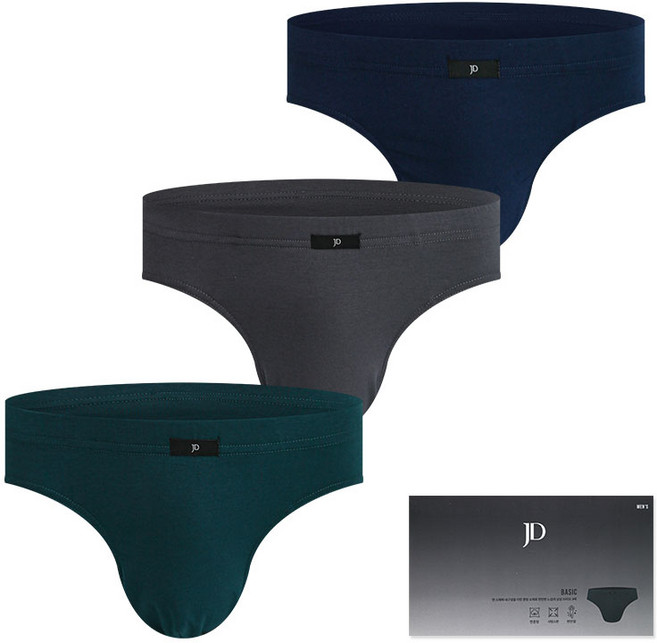 제임스딘 편안한 면스판 남성 삼각팬티 3매입