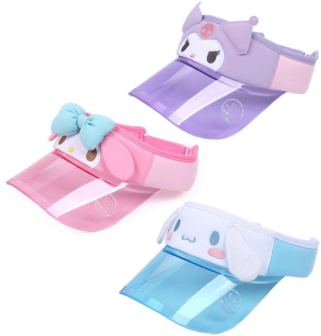 산리오 마이멜로디 시나모롤 쿠로미 캐릭터 UV썬캡 자외선차단 투명캡 아동 썬캡 선캡