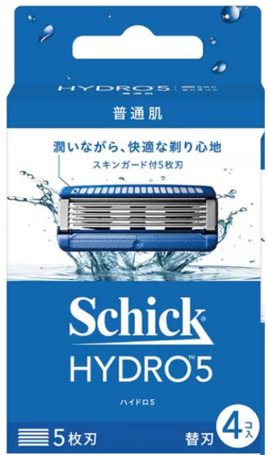 Schick HYDRO5 舒適刮鬍刀 5枚刃, 1個, 每小盒4個刀頭