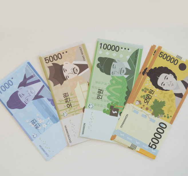 [갓생살기] 저축 챌린지 세트 세이빙 보드 & 페이크머니 키트, 1세트, 페이크머니혼합