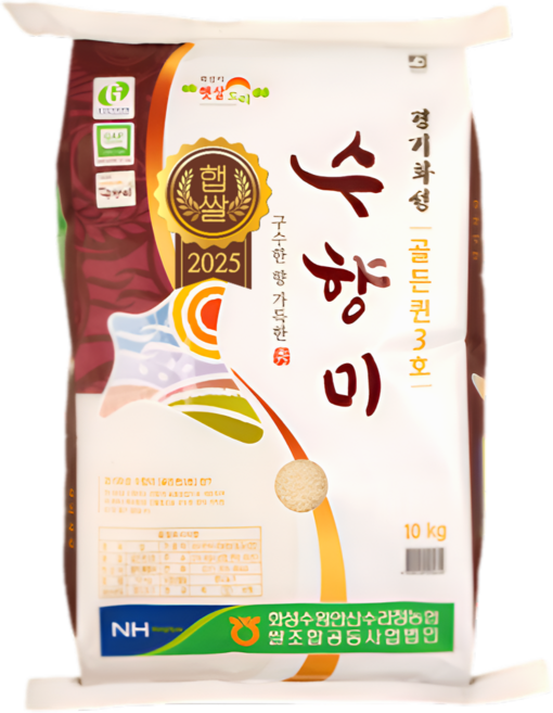 (25년 햇쌀) 경기농산 수향미 2025년산 햇수확 당일도정 골든퀸3호 백미 햅쌀, 10kg, 1박스, 상등급