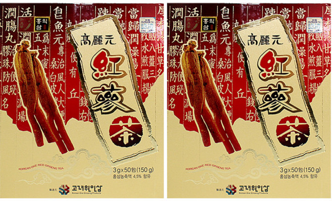 고려원인삼 홍삼차 50T, 홍삼차 50포, 2개