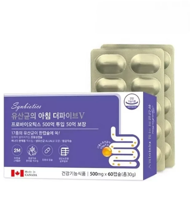 유신균 생유산균 아침 유상균 리파아제 락타아제 프로바이오스틱 장용성캡슐 프롤린 MJ, 1개, 30g