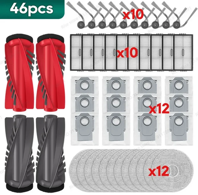 호환 로보락 Saros 20 / S10 MaxV Slim 액세서리 브러시 필터 먼지 봉투 천 교체 부품 키트와 호환 가능