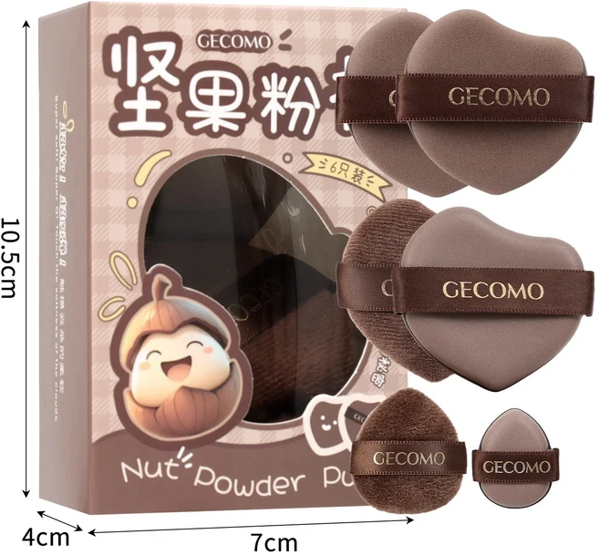 6pcs Soft Beauty Makeup Sponge Foundation Loose Powder Blusher Blending Puffs Wet Dry Dual Cosmetic, 01 6pcs set