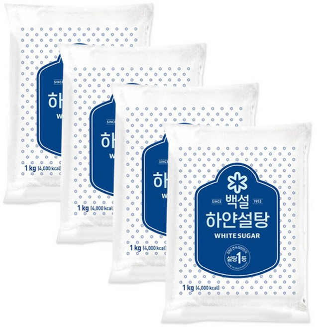 CJ백설 하얀설탕 1kg x4개