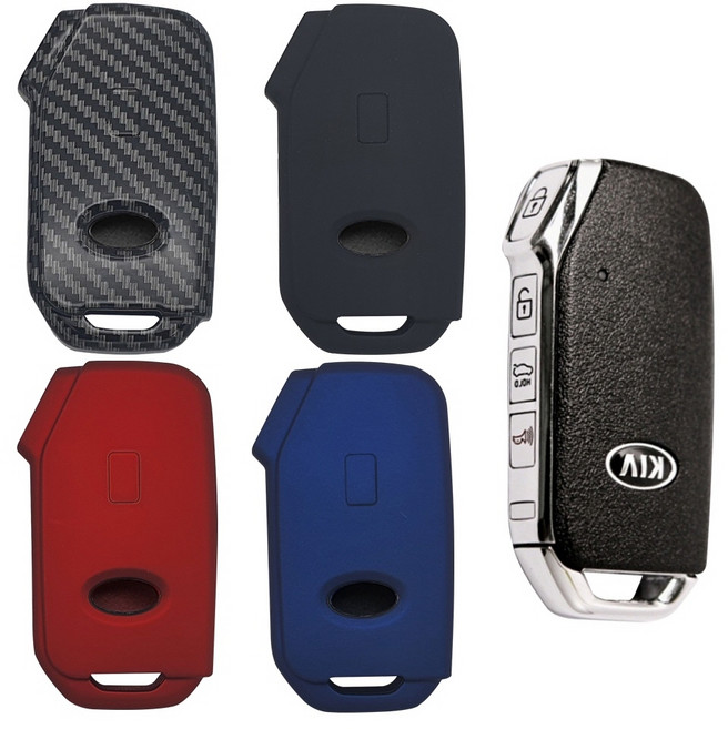 자이포라 올뉴K3/K3 GT 스마트키케이스 관리용품 디자인 취직선물 심플, 11.케이스카본_버튼레드